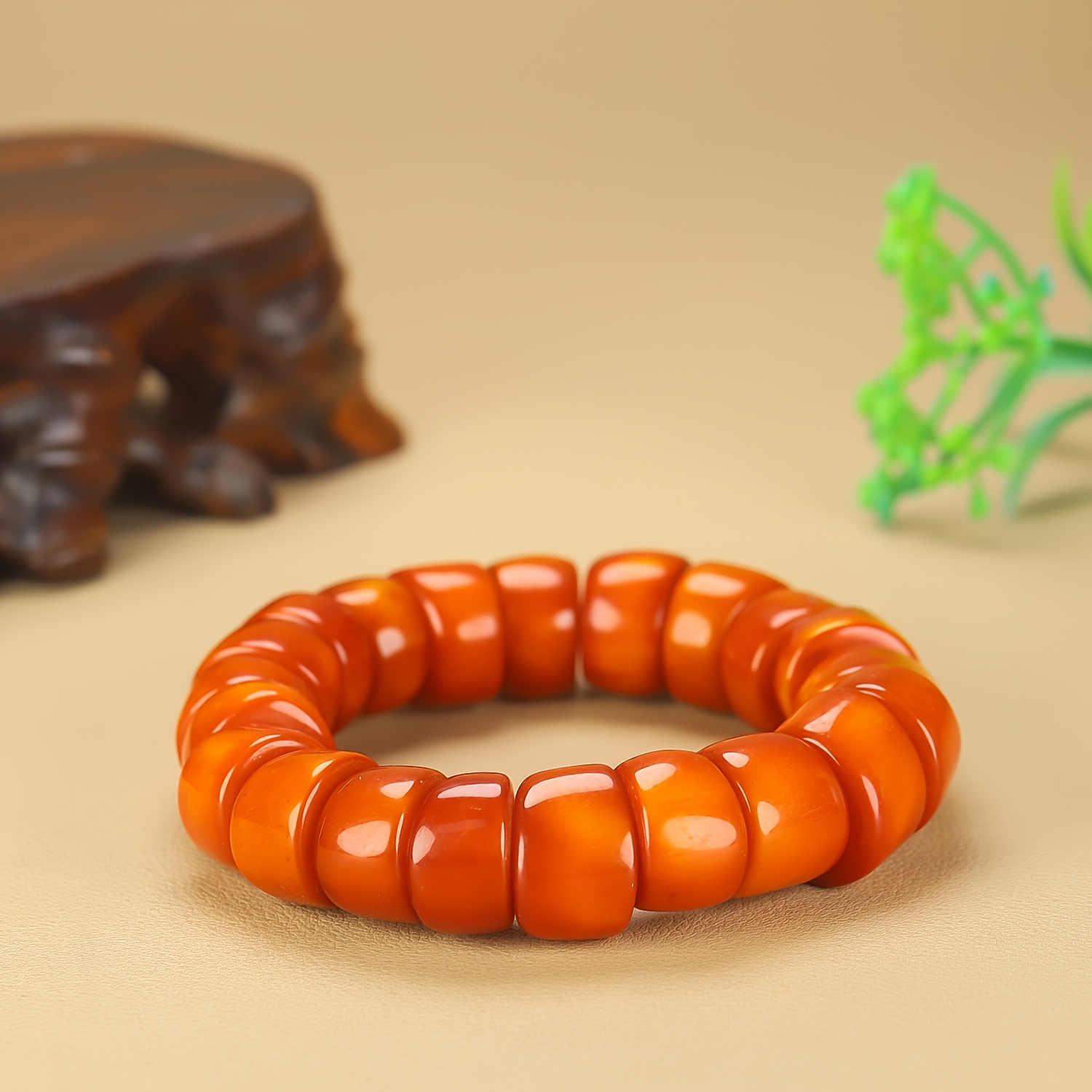 Unisex Natural Amber Bracelet, Rich Colors & Warm Texture